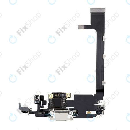 Apple iPhone 11 Pro Max - Konektor za punjenje + savitljivi kabel (srebrni)
