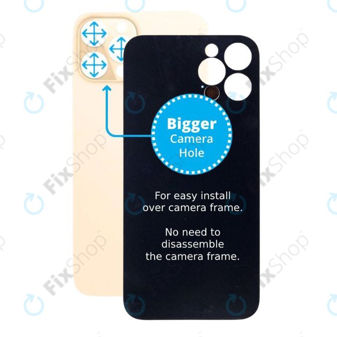 Apple iPhone 12 Pro Max - Stražnje staklo kućišta s većom rupom za kameru (zlato)