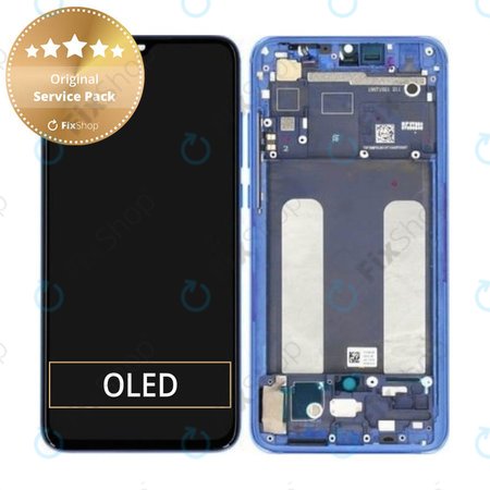 Xiaomi Mi 9 Lite - LCD zaslon + zaslon osjetljiv na dodir + okvir (Aurora plava) - 561010033033, 5600040F3B00 Originalni servisni paket