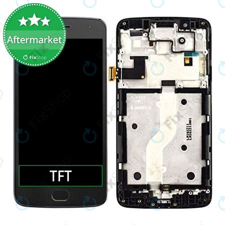 Motorola Moto G5 Plus - LCD zaslon + steklo na dotik + okvir (Black) TFT