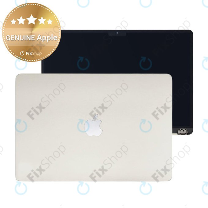 LCD zaslon za MacBook Air 15", A3114 (2024), s prednjim staklom i pokrovom, Starlight, 661-40261, Genuine Apple