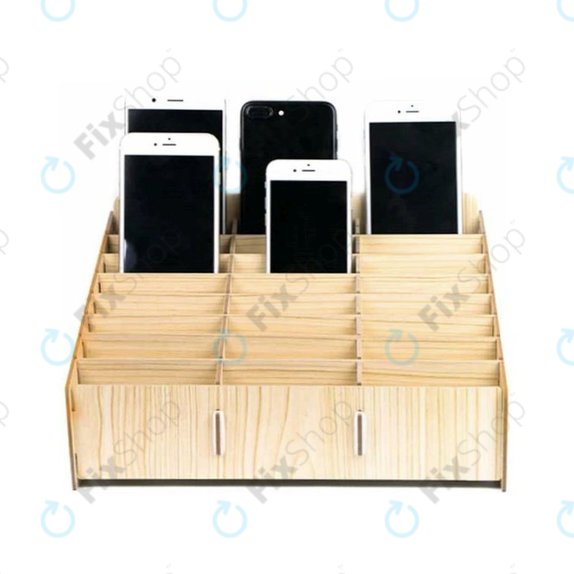 Univerzalno drveno postolje / organizator za telefone s 24 pretincima