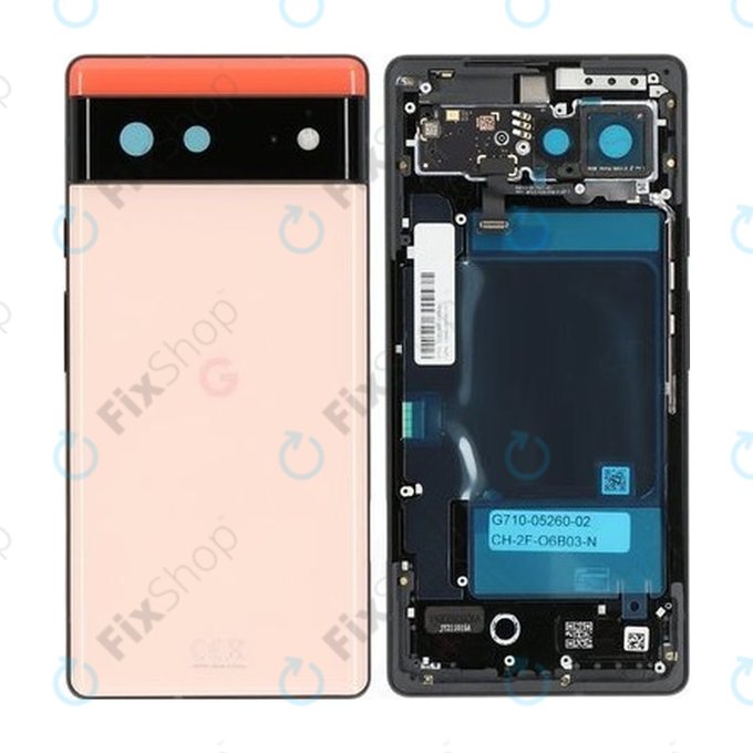 Google Pixel 6 - Stražnje Maska (kao koraljno) - G949-00180-01 originalni servisni paket