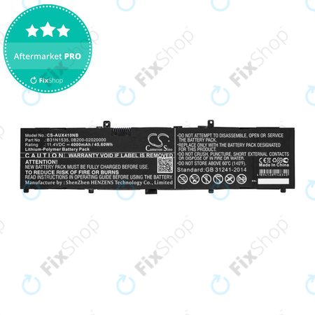 Baterija za Asus UX310, UX310UAK, UX410UQ, 4000mAh, Li-Pol, 11.4V, B31N1535, HQ