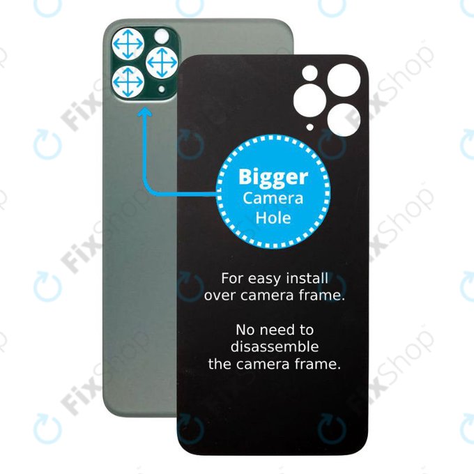 Apple iPhone 11 Pro - Staklo stražnjeg kućišta s većom rupom za kameru (zeleno)