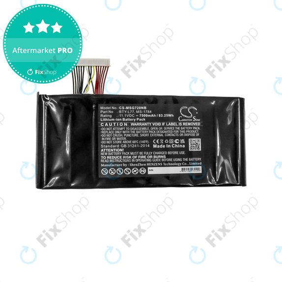 Baterija za MSI GT72, MSI WT72, 7500mAh, Li-Ion, 11.1V, BTY-L77, HQ