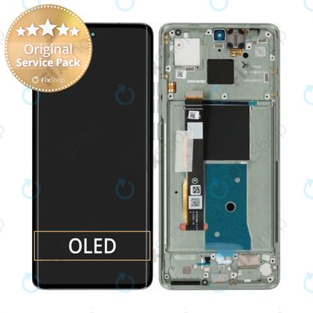 Motorola Edge 40 - LCD zaslon + zaslon osjetljiv na dodir + okvir (nebula zelena) - 5D68C22672 Originalni servisni paket