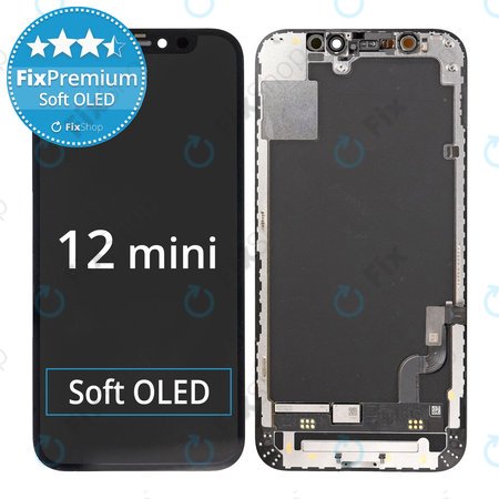 Apple iPhone 12 Mini - LCD zaslon + zaslon osjetljiv na dodir + okvir Soft OLED FixPremium