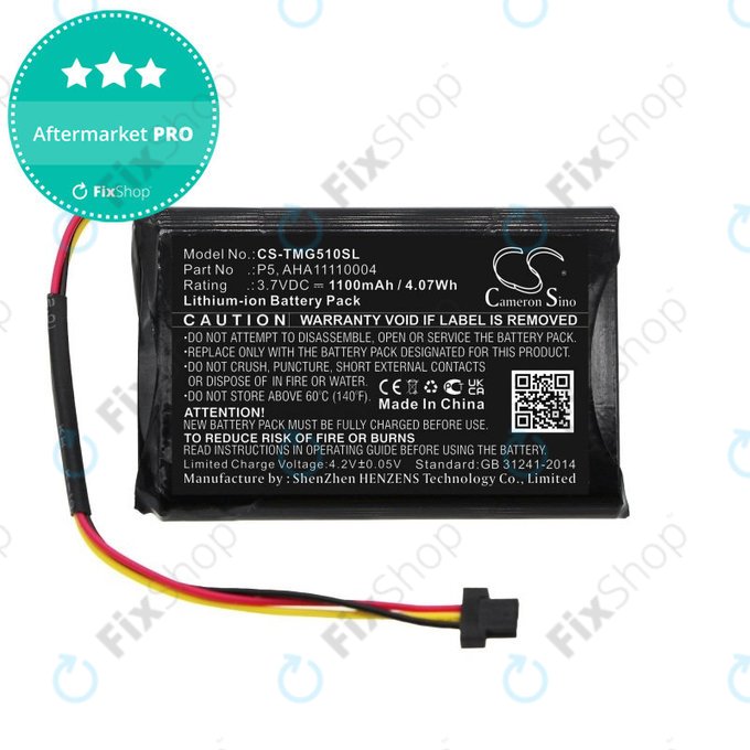 Baterija za TomTom Go 510, 1100mAh, Li-Ion, 3.7V, AHA11110004, HQ