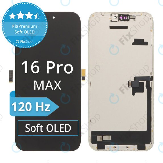 Zaslon Soft OLED za iPhone 16 Pro Max - Dodirno staklo + Okvir, DIAGNOSTIC