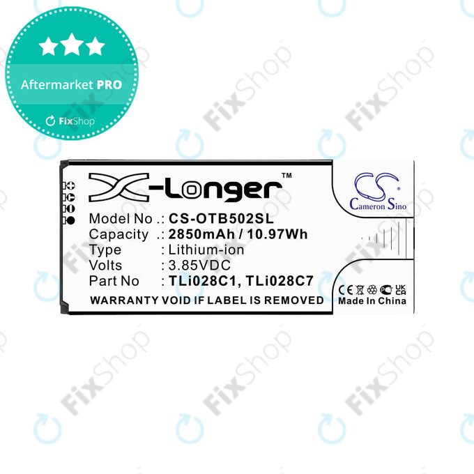 Baterija za Alcatel 1b 2020, Alcatel Ot-5002a, 2850mAh, Li-Ion, 3.85V, TLI028C1, HQ