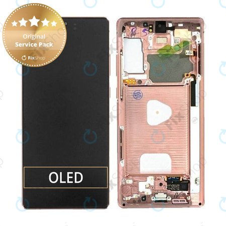 Samsung Galaxy Note 20 N980B - LCD zaslon + zaslon osjetljiv na dodir + okvir (Mystic Bronze) - GH82-23495B, GH82-23733B Originalni servisni paket