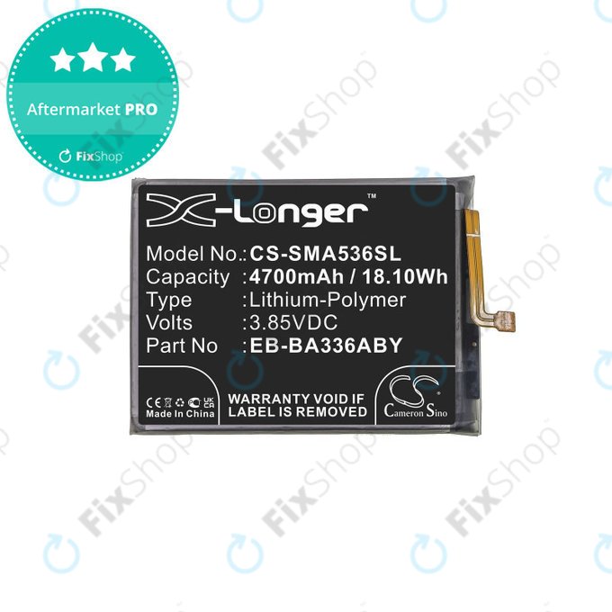 Baterija za  Samsung A33 A336B, A53 A536B, 4700mAh, Li-Pol, 3.85 V, EB-BA336ABY, HQ