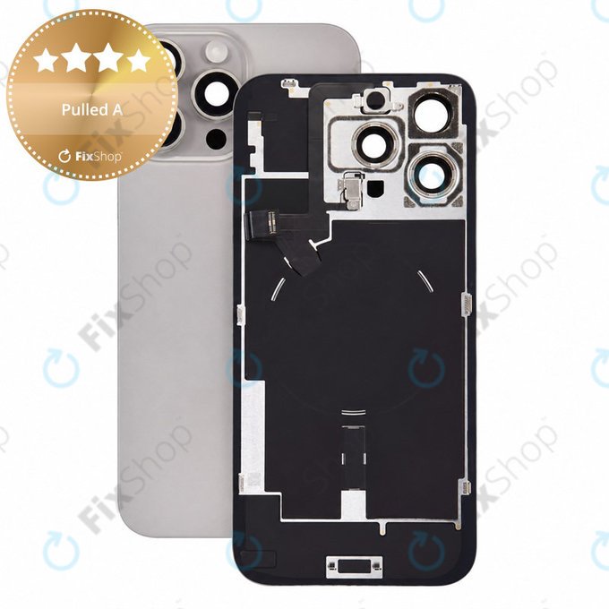 Staklo stražnjeg kućišta za iPhone 16 Pro Max, Natural Titanium, Pulled A