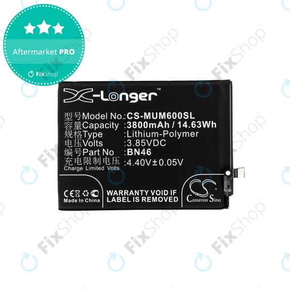 Baterija za  Xiaomi Redmi Note 8T, 3800mAh, Li-Pol, 3.85 V, BN46, HQ