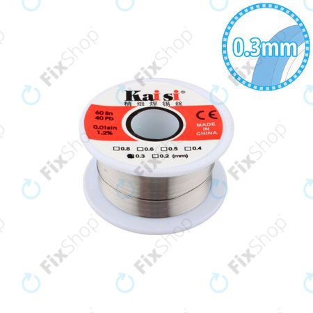Kaisi - žica za lemljenje za precizne radove zavarivanja Sn/Pb - 0,3 mm (50 g)