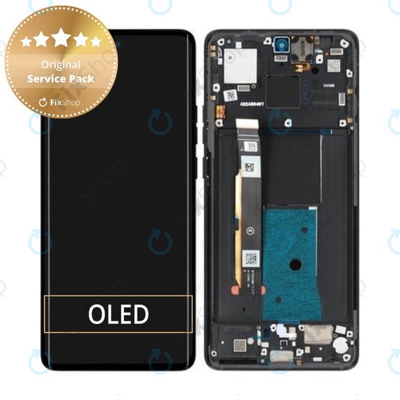 Motorola Edge 40 - LCD zaslon + zaslon osjetljiv na dodir + okvir (Eclipse Black) - 5D68C22670 Originalni servisni paket