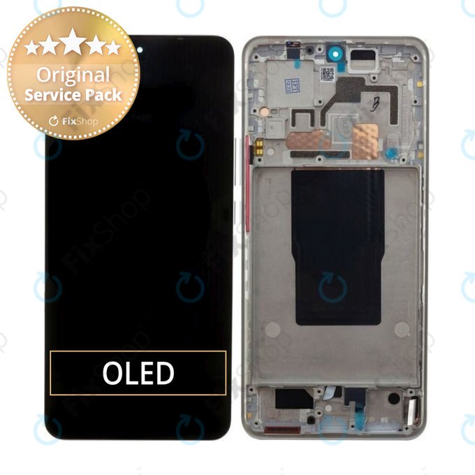 Xiaomi 12T Pro 22081212UG - LCD zaslon + zaslon osjetljiv na dodir + okvir (srebrni) - 560004L12U00 Originalni servisni paket