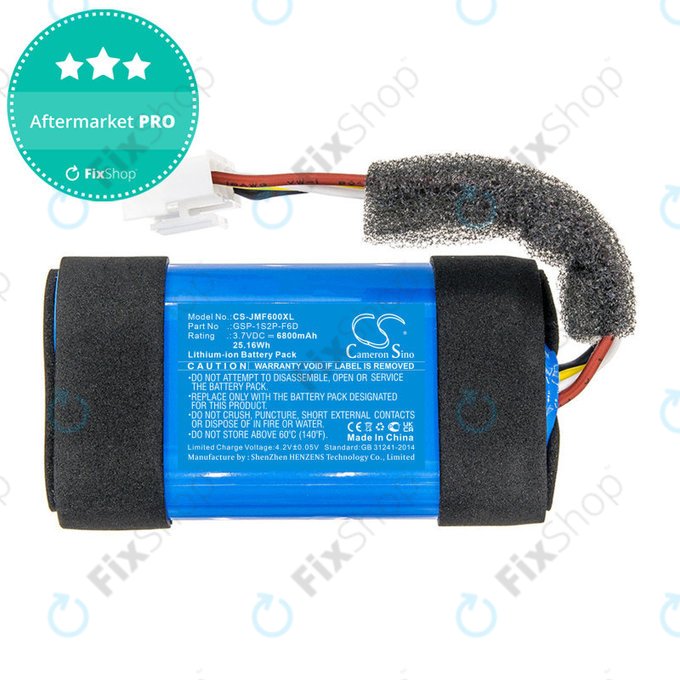 Baterija za JBL Flip 6, 6800mAh, Li-Ion, 3.7V, GSP-1S2P-F6D, HQ