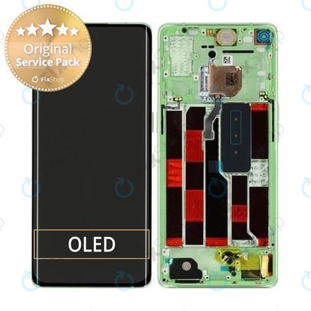 Oppo Reno 4 Pro - LCD zaslon + zaslon osjetljiv na dodir + okvir (zeleni svjetlucavi) - 4905501 Originalni servisni paket