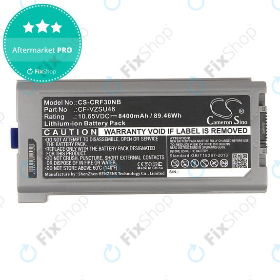 Baterija za Panasonic Toughbook CF-30, 31, 53, 8400mAh, Li-Ion, 10.65V, CF-VZSU46, HQ