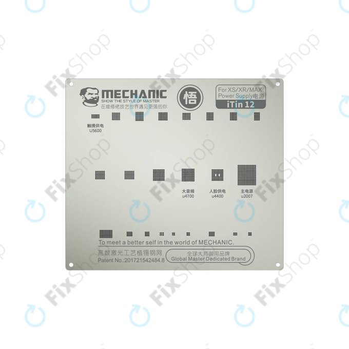 Mechanic iTin 12 - Čelična šablona matične ploče za iPhone XR, XS, XS Max