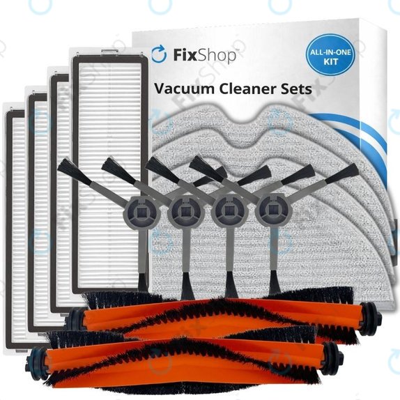 Set rezervnih dijelova za Xiaomi Dreame Bot L10 Pro, D9, D9 Pro, D9 Max, Trouver LDS (2x Glavne četke, 4x Filteri, 4x Bočne četke, 4x Krpice za mop)