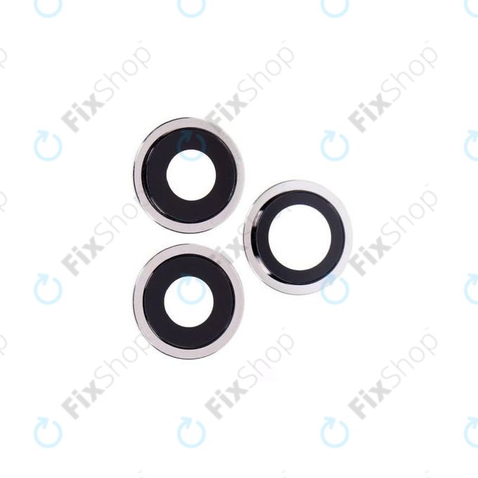 Apple iPhone 12 Pro Max - Leća stražnje kamere + okvir (srebrni) - 3 kom