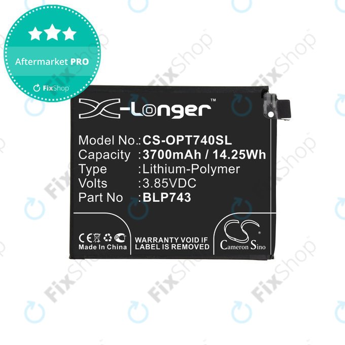 Baterija za  OnePlus 7T, 3700mAh, Li-Pol, 3.85 V, BLP743, HQ