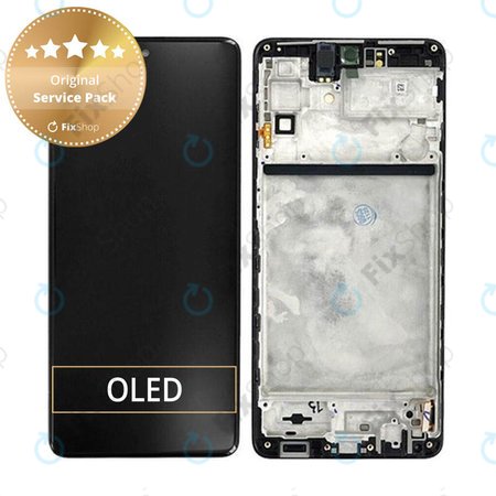 Samsung Galaxy M53 5G M536B - LCD zaslon + zaslon osjetljiv na dodir + okvir (crni) - GH82-28812A, GH82-28895A Originalni servisni paket