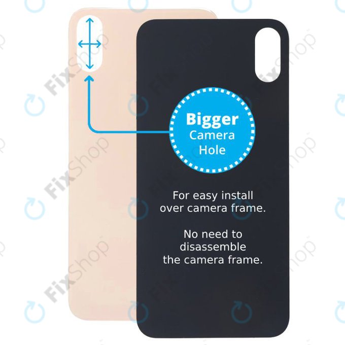 Apple iPhone XS Max - Staklo stražnjeg kućišta s većom rupom za kameru (zlato)