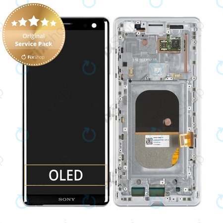 Sony Xperia XZ3 - LCD zaslon + zaslon osjetljiv na dodir + okvir (srebrni) - 1315-5027 Originalni servisni paket