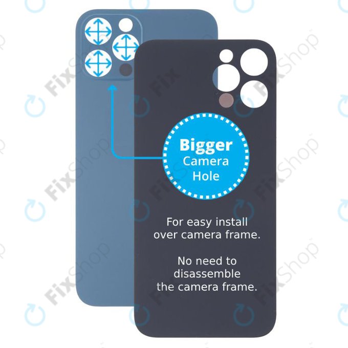 Apple iPhone 13 Pro Max - Stražnje staklo kućišta s većom rupom za kameru (plavo)