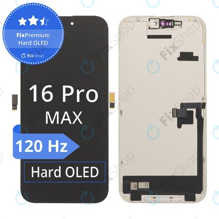 Apple iPhone 16 Pro Max - LCD zaslon + zaslon osjetljiv na dodir + okvir Hard OLED FixPremium 120Hz