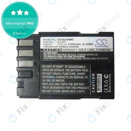 Baterija za Pentax 645d, K-5, 1250mAh, Li-Ion, 7.4V, D-LI90, HQ