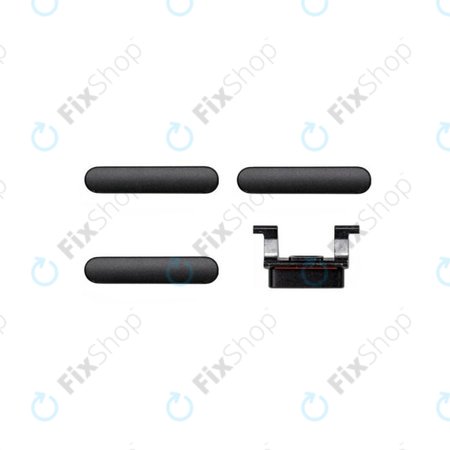 Apple iPhone 8, SE (2020), SE (2022) - Set bočnih gumba - Uključivanje + glasnoća + isključivanje zvuka (Space Gray, Black)