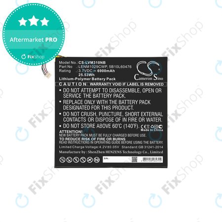 Baterija za Lenovo Miix 300, Miix 310, 6900mAh, Li-Pol, 3.7V, LENM1029CWP, HQ