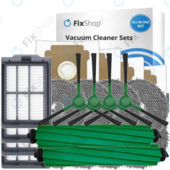 Set rezervnih dijelova za iRobot Roomba Plus 405 Combo, 505 Combo (2x Glavna četka, 4x Filter, 4x Bočna četka, 8x Krpa za brisanje, 4x Vrećica za prašinu)