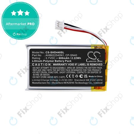 Baterija za Sennheiser Momentum 2.0, 3.0, Urbanite XL, 600mAh, Li-Pol, 3.7V, AHB622540N1, HQ