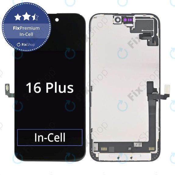 Zaslon In-Cell FHD za iPhone 16 Plus, Dodirni ekran s okvirom, FixPremium