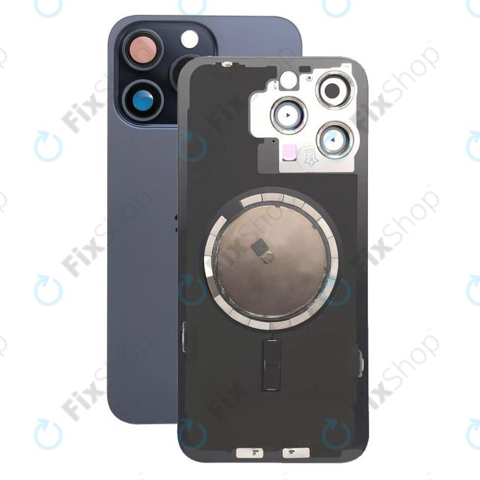 Apple iPhone 15 Pro Max - Stražnje staklo kućišta + staklo kamere + metalni okvir + magsafe magnet (Blue Titanium)