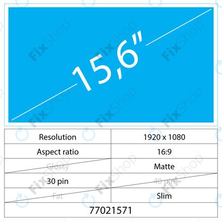 15.6 LCD NanoEdge Matte 30 pin Full HD Bez zagrada