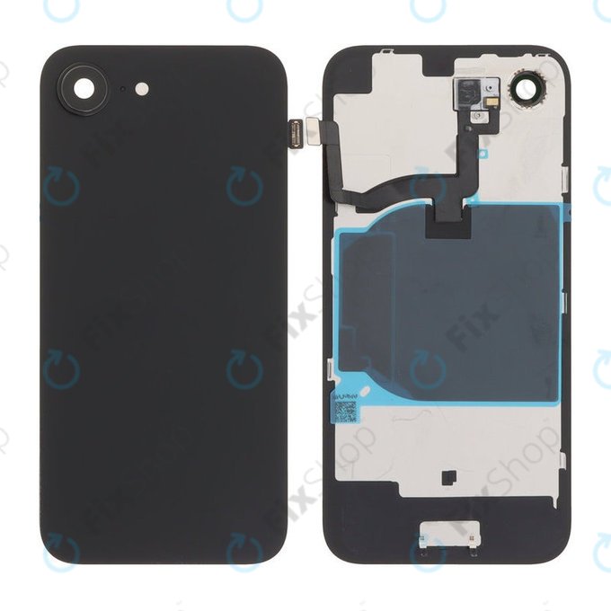Apple iPhone 16e - Stražnje staklo kućišta + staklo kamere + metalni okvir + Magsafe magnet (Black)