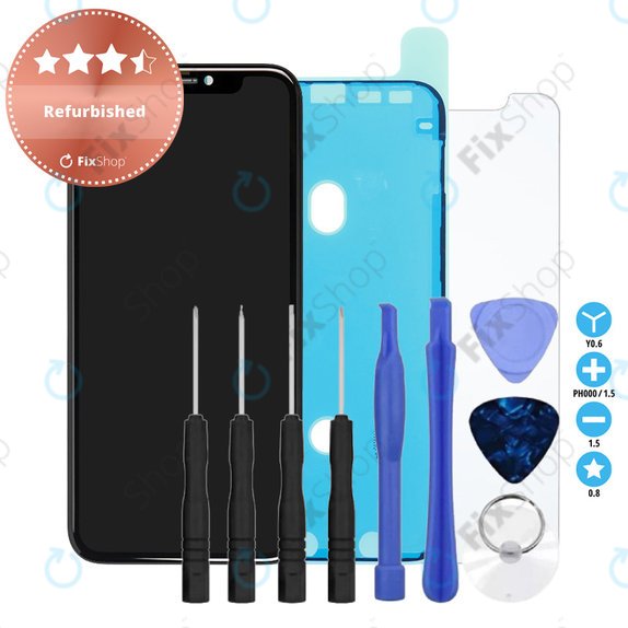 Apple iPhone 11 - LCD zaslon + zaslon osjetljiv na dodir + okvir Refurbished + Ljepilo za LCD + Kaljeno staklo + Set alata - Multipack