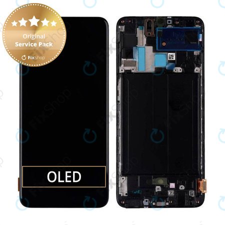 Samsung Galaxy A70 A705F - LCD zaslon + zaslon osjetljiv na dodir + okvir (crni) - GH82-19747A, GH82-19787A Originalni servisni paket