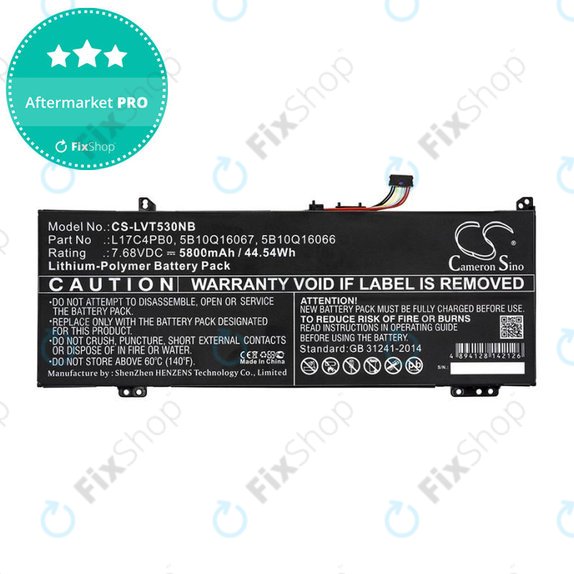 Baterija za Lenovo Air 14, Flex 6, Ideapad 530, Yoga 530, 5800mAh, Li-Pol, 7.68V, L17C4PB0, HQ