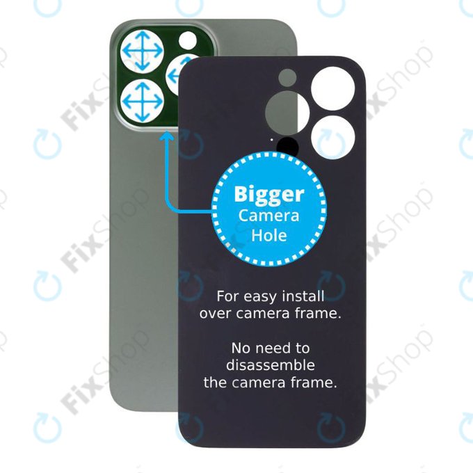 Apple iPhone 13 Pro - Stražnje staklo kućišta s većom rupom za kameru (Alpine Green)