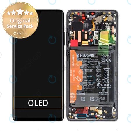 Huawei P30 Pro, P30 Pro 2020 - LCD zaslon + zaslon osjetljiv na dodir + okvir + baterija (crna) - 02352PBT