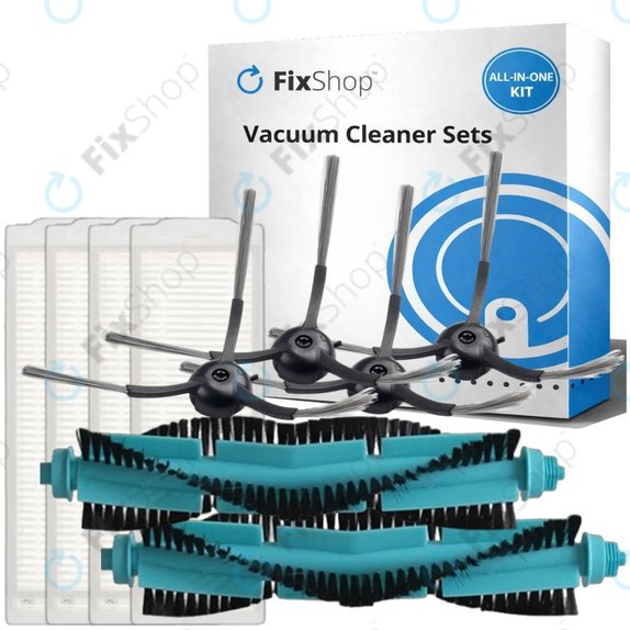 Set rezervnih dijelova za Eta Aquilo Pro, Cecotec Conga 11090 (2x Glavna četka, 4x Filter, 4x Bočna četka)