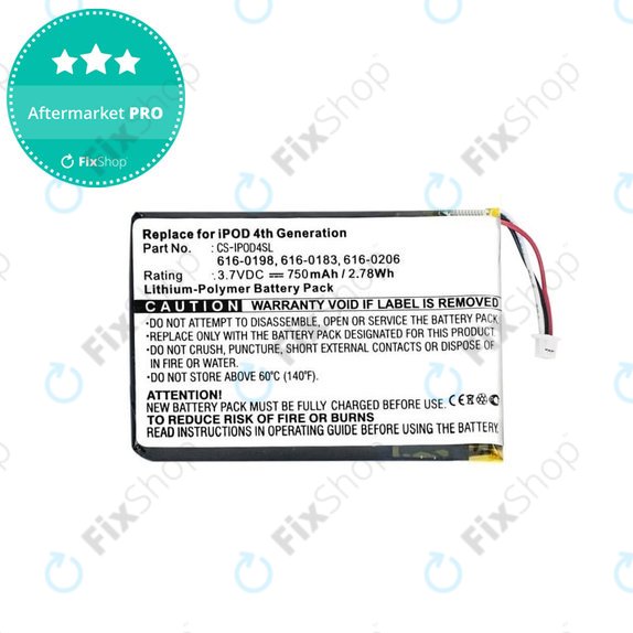 Apple iPod (4. generacija) - Baterija 616-0183 750mAh HQ
